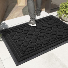 Color G Outdoor Doormat, Robust, 60 x 120 cm, Non-Slip Outdoor Doormat, Washable Dirt Trapper Mat, Outdoor, Weatherproof for Front Door, Entrance, Balcony (Black)