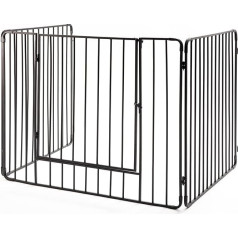Crannog Superior Heavy Quality Stove Screen H30 Vertical Bars Fire Guard Firescreen with Front Gate.