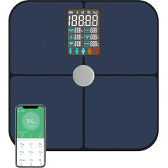 Ruiqas Intelligent Body Fat Scales Digital with App and Body Fat Analysis 180 kg / 400 lbs Body Scales for Body Fat, BMI, Muscle Mass, Protein, BMR