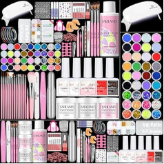 Acrylic Nail Studio Set with Nail Cutter and UV Lamp for Gel Nails, Acrylic Powder with Acrylic Liquid for Beginners DIY Acrylic Nails, Nail Design Nail Set Nail Art Gifts Women