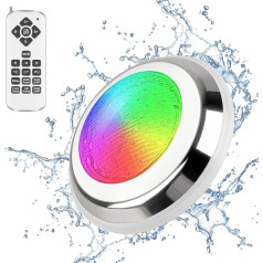 KOLLNIUN Wall Mounted Pool Lighting RGB 35 W Swimming Pool Light LED Pool Lighting Pool Headlight Underwater Pool Lighting LED Chips with Remote Control IP68 Waterproof 140° Beam Angle