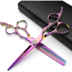 6 Inch Cutting Thinning Styling Tool Rainbow Hair Scissors Professional Hairdressing Scissors (Set)