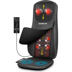 Snailax Upgraded Shiatsu Massage Seat Cover with Heat, Massage Pad for Back, Neck, Shoulder, Back Massager with Vibration Massage, Gifts for Men and Women