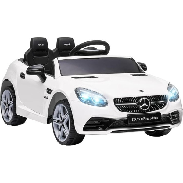 AIYAPLAY 12 V Children's Electric Car, Children's Vehicle with 2.4G Remote Control, Electric Vehicle with LED Headlights, Seat Belt, Horn, Music, Mercedes SLC 300 Children's Car for Children from 3