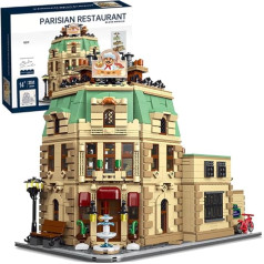 barweer Parisian Restaurant Building Blocks House, Halloween Houses Building Blocks, House Architecture Model Building Kit, Town House Building Modular Building Set for Adults (3104 Pieces)