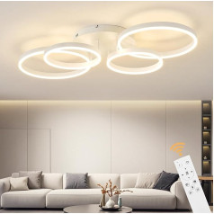 Tetipa LED Ceiling Light Dimmable 60 W, 100 cm Ceiling Light LED Living Room Lamp with Remote Control App Colour Changing Modern Lamp Dimming Ceiling Lighting Bedroom Lamp (White)