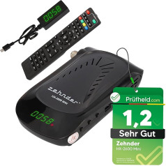 ZEHNDER HX 2600 Mini Digital Satellite Receiver with Recording Function, HD Capable, for Satellite Dish Satellite TV, with HDMI and Learning Remote Control