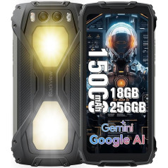 Blackview BV7300 Outdoor Mobile Phone, 15000mAh/45W, 18GB + 256GB (2TB), 6.67 Inch 90Hz Display, 50MP + 32MP Outdoor Smartphone Without Contract, Android 14, Dual 800LM Camping Light, NFC/Night Vision
