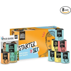 Just Spices Starter Set mit Spice Guide I Große Box mit 8 Gewürzen und Heft mit Anleitung, Tipps und Inspiration I Als Geschenk oder zum selber Genießen (Pappbox)