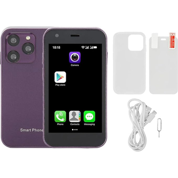 SOYES XS15 3G Smartphone, 2GB 16GB Dual SIM Mobile Phone, Slim Smart Backup Phone for Android, 1000mAh Battery (Purple)