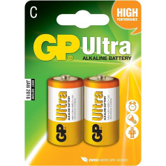 GP Ultra Alkaline Batteries | C | 2 x Pack