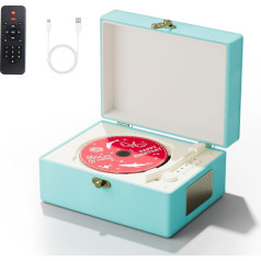 Yintiny Blue Time Music Box CD Player with Speakers for Home Decoration