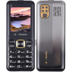 Sxhlseller Unlocked Mobile Phone, Ultra Thin 2G Mobile Phone, Large Button Volume, Unlocked Senior Mobile Phone with 3 Cards, 3 Standby, Long Standby Time, Mobile Phone for Older Children (Black)