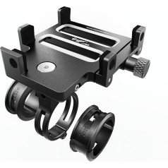 Grasper Bicycle Mobile Phone Holder Aluminium Alloy Motorcycle Scooter Bicycle Universal Mobile Phone Holder 360° Rotatable Adjustable Shock Absorbing Bicycle for iPhone 12 Samsung Galaxy S21 etc