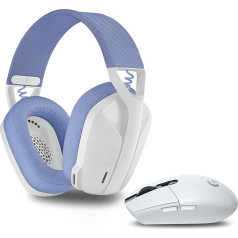 Logitech G305 Lightspeed Wireless Gaming Mouse, and Logitech G435 Lightspeed Wireless Bluetooth Gaming Headset, White