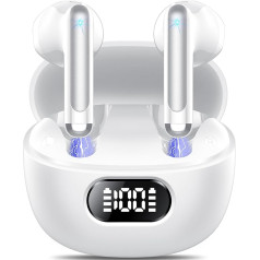 Tukio Bluetooth Headphones, Wireless Bluetooth 5.3 In Ear, 4 ENC Noise Cancelling Mic Earphones, HiFi Stereo Deep Bass, 40H Playtime, LED Display, IP7 Waterproof Earbuds, Mini, Touch Control