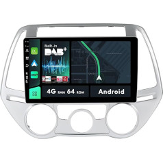 MISONDA 9 Inch IPS DAB+ Android Car Radio for Hyundai I20 (2010-2014) | AM-FM-RDS Radio with GPS Navigation WiFi Bluetooth Steering Wheel Control Mirror Link Back Camera 4G + 64G