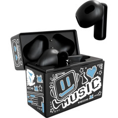 TECHMADE Wireless Headphones, XM191 Bluetooth Headphones with Microphone Stereo In-Ear Wireless Sports Headphones with Charging Box Touch Control for iOS Android Smartphone PC (BLU)
