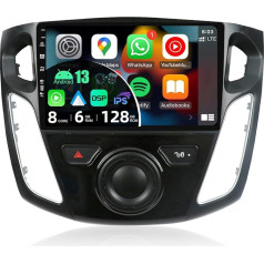 BXLIYER - [6G+128G] - Android 12 IPS Car Radio Fits Ford Focus (2012-2017) - Wireless CarPlay/Android Car/DSP - LED Camera & Mic - 9 Inch 2 DIN - DAB Steering Wheel Control WiFi Fast Boot 360 Camera