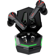 Ranzah TWS Gaming-Kopfhörer, Bluetooth-Ohrhörer, LED, IPX5, Geräuschunterdrückung, mit integriertem Mikrofon, breite Kompatibilität