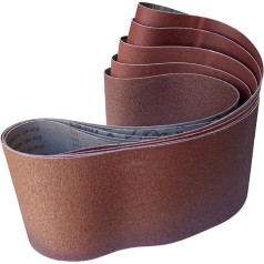 Klingspor LS 307 X Sanding Belt, 180 x 1550 mm, 5-Piece Premium Set, One Belt Each in Grain P60, P80, P100, P120, P180