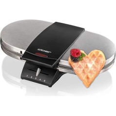 Cloer 1320 Double Waffle Maker for Two Classic Waffles, silver, black