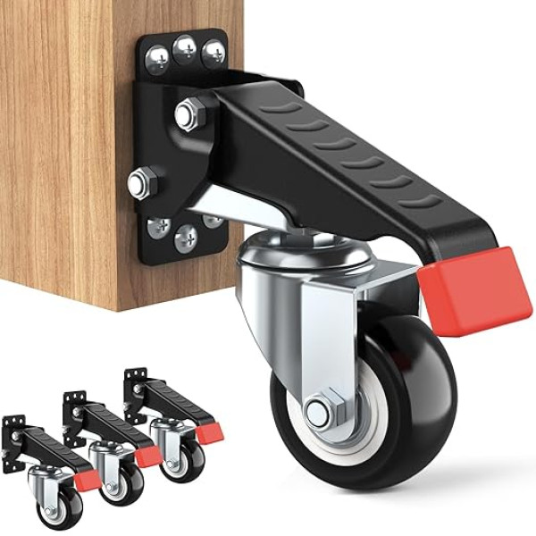 Spacekeeper 4 x 6.4 cm Blue PU (polyurethane) Swivel Wheels