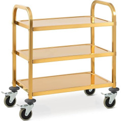 Royal Catering RCSW 2.1G Serving Trolley 3 Shelves 240 kg Stainless Steel Kitchen Trolley Serving Trolley Stainless Steel
