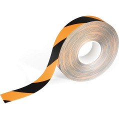 Durable Duraline Floor Marking Tape, Two-Tone Warning Tape, 50 mm x 0.7 mm x 30 m (W x H x L), Yellow/Black, 1726130
