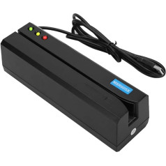 Mxzzand MSR605X Card Reader USB Credit Card Reader Magnetic Stripe Card Reader Magnetic Stripe Writing Instrument 3 Tracks