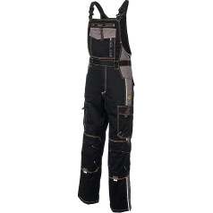 KG Ardon H9105 Black Work Dungarees, Men's Dungarees, Safety Trousers, Work Trousers, Combination Trousers (48), black