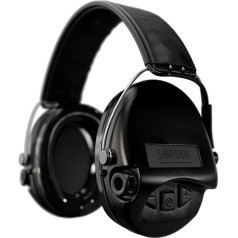 Sordin Pro Ear Defenders - 75302-02-G-S - Active Hunting Ear Protectors - EN 352 - Gel Cushion, Leather Band & Black Capsule