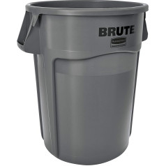 Rubbermaid 166.5L BRUTE Container with Venting Channels - Grey