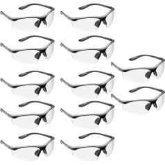 12 x voltX 'CONSTRUCTOR' (Clear Lens) CONTRACTORS quantity pack, Wraparound Safety Glasses/Cycling Sports Glasses CE EN166F certified. Anti-fog and Anti-scratch, Class 1 UV protection