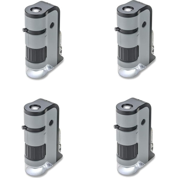 Carson MicroFlip 100 x 250x Pocket Microscope with Smartphone Adapter for Photos and Videos - Set of 4 (MP-250MU)