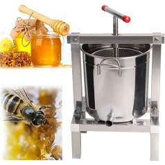 Manual Honey Press Extractor Commercial, 10L 2.6 Gal Stainless Steel Household Honey Presser Wax Press Beekeeping Tool