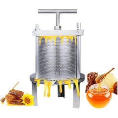 Manual Beewax Honeycomb Presser, Stainless Steel Honey Extractor Fruit Wine Press Nature Juice Make Machine Beekeeping Equipment