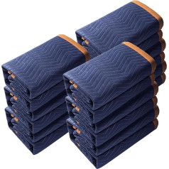 VEVOR 12 x Moving Blankets 2032 x 1829 mm Furniture Blankets Non-Woven Fabric + Recycled Cotton Storage Blankets Moving Packing Blankets Transport Blankets Furniture Packing Blankets for Protection