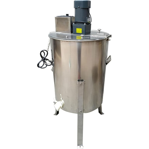 Honey Extractor Electric 4 Frame, 304 Stainless Steel Honey Centrifuge Extractor, with Height Adjustable Stand and Acrylic Transparent Lid, for Apiaries and Family Use, 4 Frames