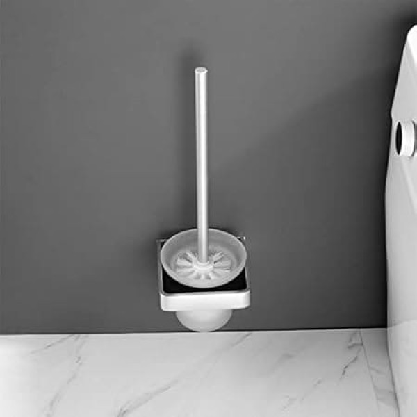 Klobürstenhalter Aluminium -Toilettenbürstenhalter Wandmontierte Glasbecher for Pinsel mit Aluminiumgriff Badezimmerzubehör