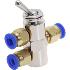 TAC2-4V Auspuffventil, 2 Positionen, 5-Wege-Kippschalter, zylindrisch, mechanisch, pneumatischer Ventilschalter mit Befestigungen (Farbe: mit 6-mm-Fassung)