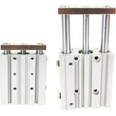 With Guide Rod Hole 12/16/20/25/32/40mm, Stroke 10-175mm, Compact Guide Cylinder, Thin Triaxial Pneumatic Cylinder (Color : Trip150mm, Size : MGPM16)