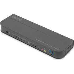 kvm slēdzis, 4 pieslēgvietu, 4k 60hz, 4x dp in, 1x dp out, 1x hdmi out, 2x usb a, 1x audio in&out