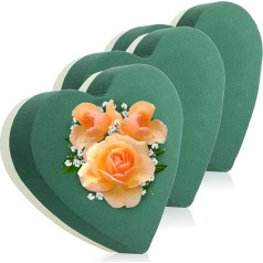 com-four® Flower arrangement in Heart Shape, Floral Foam for Fresh Flowers, Floral Sponge for Crafts for Wedding, Easter and Birthdays