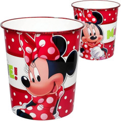 Minnie Mouse Waste Paper Basket/Container, 8 Litres, Plastic, Toy Basket, Popcorn Bowl, Can Also Be Used as a Flower Pot, Storage