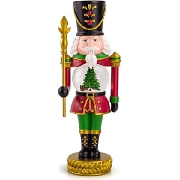 YT3 Studio Christmas Nutcracker Ornaments with Snow Globe, 8.3 Inch Christmas Nutcracker Figures, Traditional Painted Nutcracker Soldier Dolls Collector Nutcracker Dolls Home Decor