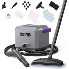 GROBELL Steam Cleaner Steam Cleaner: Quick Heating in 50 Seconds, Refillable Anytime, Portable Handheld Steam Cleaner & Steamer Mop for Home, Car, Bed, Bathroom, Tile Grouts, Floor Cleaning, Grey
