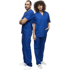 Mazalat Unisex Medical Uniform Set with Tunic and Trousers, Medical Scrub Set, Care Work Wear