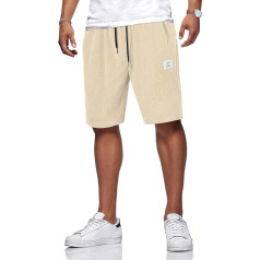 TARAINYA Corduroy Men's Cotton Drawstring Shorts Men's Summer Stretch Casual Shorts with Pockets