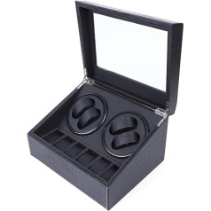 SHIOUCY 4+6 Watch Winder Watch Winder Storage Box Leather Watch Box Display Case